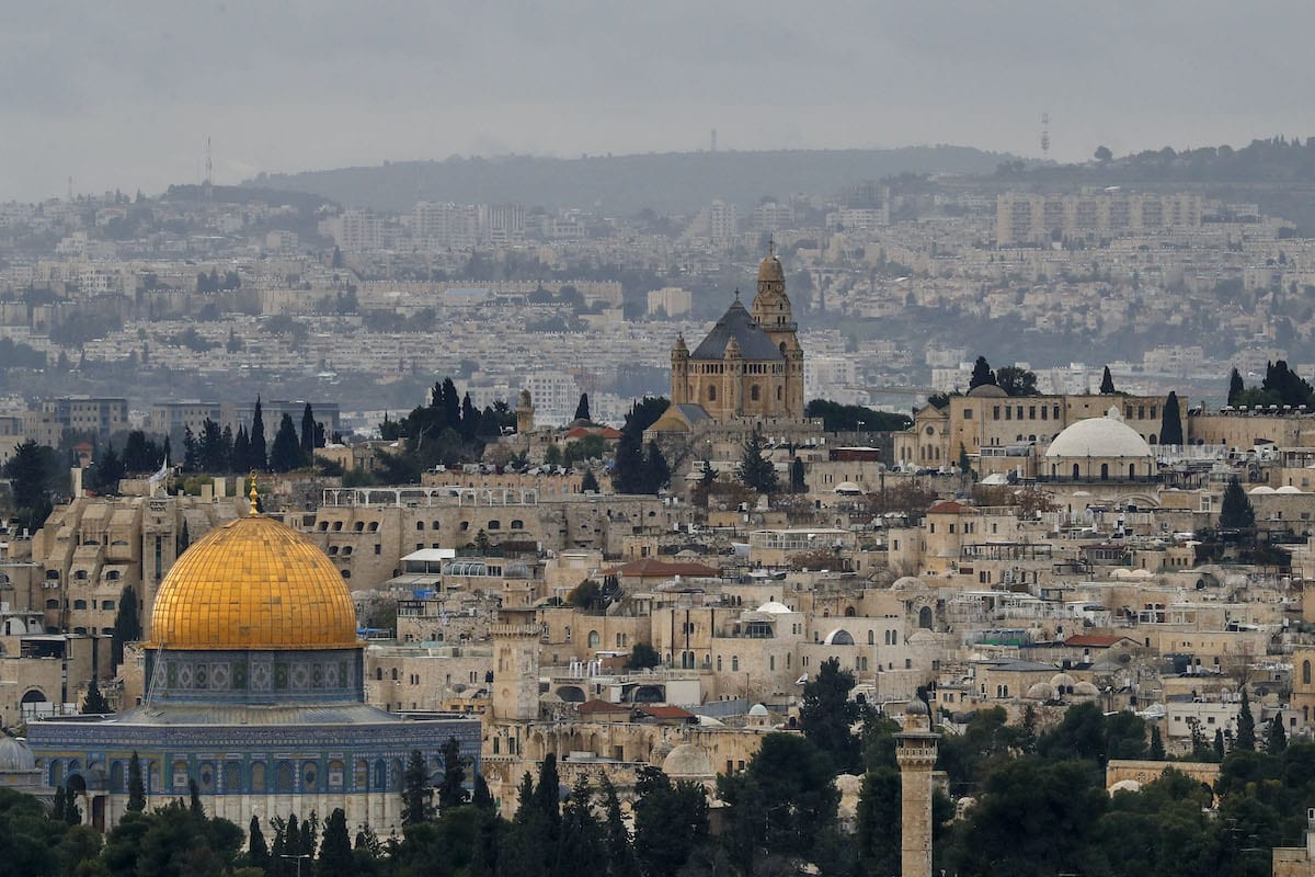 The Dome of the Rock (L), in the Al-Aqsa mosques compound and the Abbey of the Dormition in Jerusalem's Old City on 15 January 2021 [AHMAD GHARABLI/AFP via Getty Images]