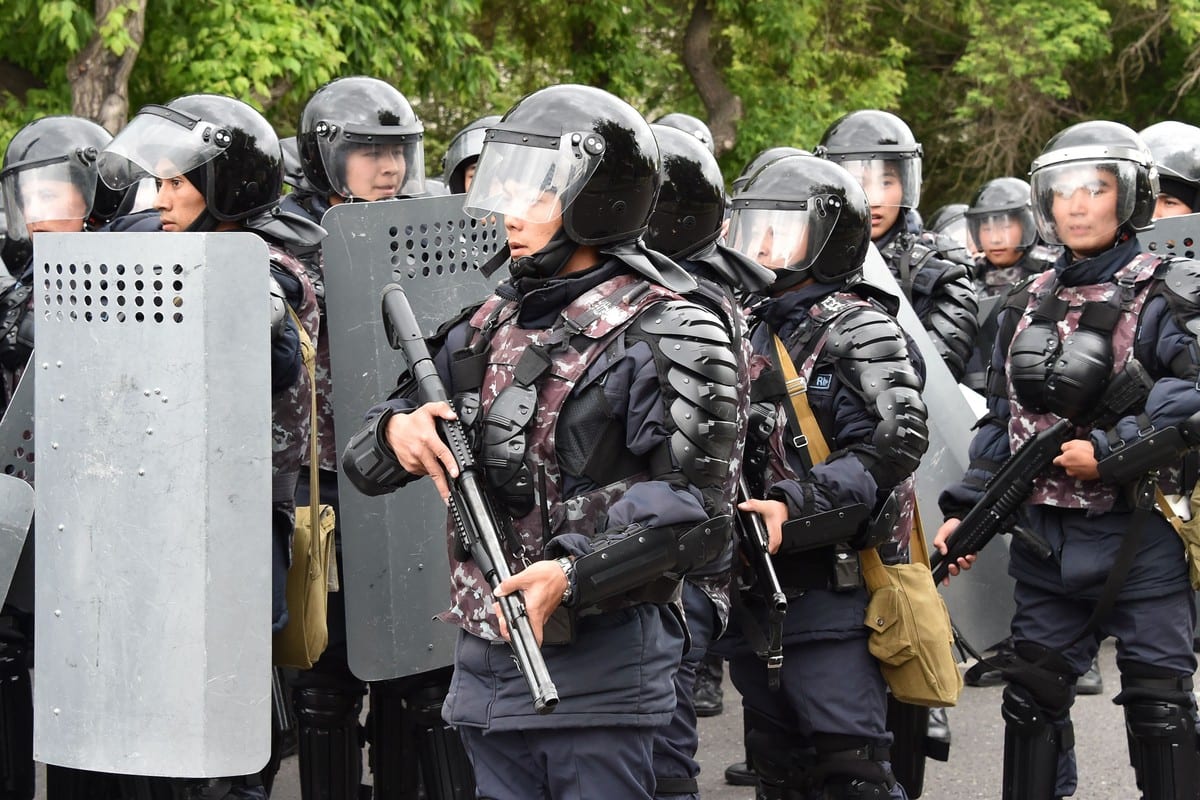 Police officers in Kazakhstan on 9 June 2019 [VYACHESLAV OSELEDKO/AFP/Getty Images]