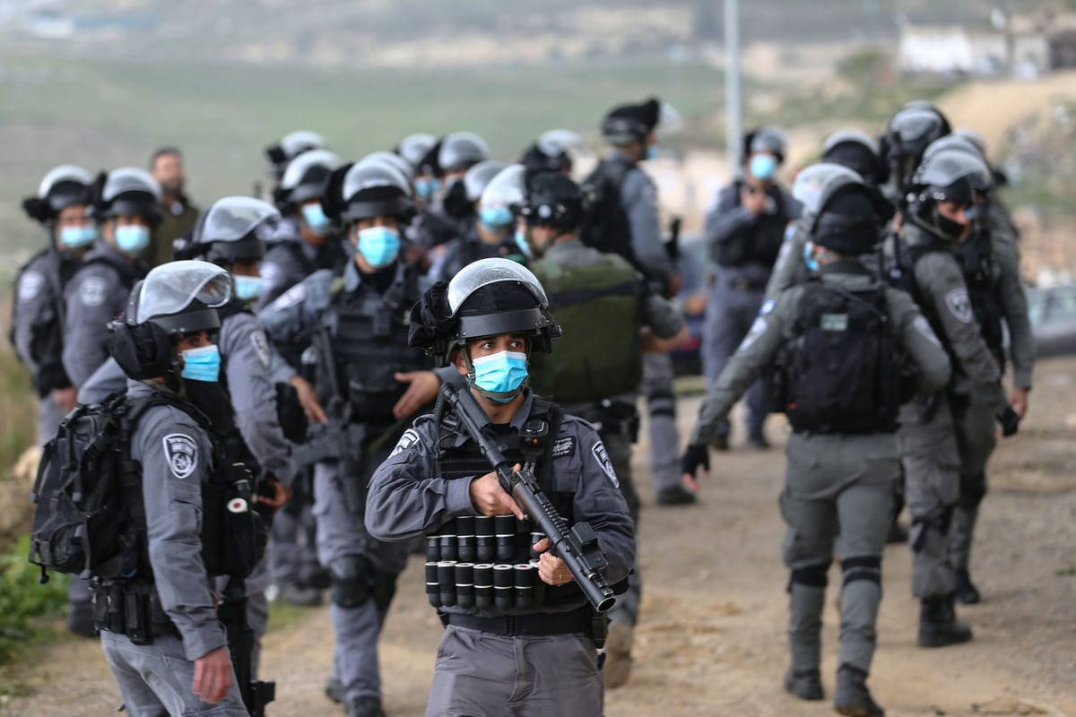 Israeli soldiers in East Jerusalem on 1 March 2021 [Mostafa Alkharouf/Anadolu Agency]