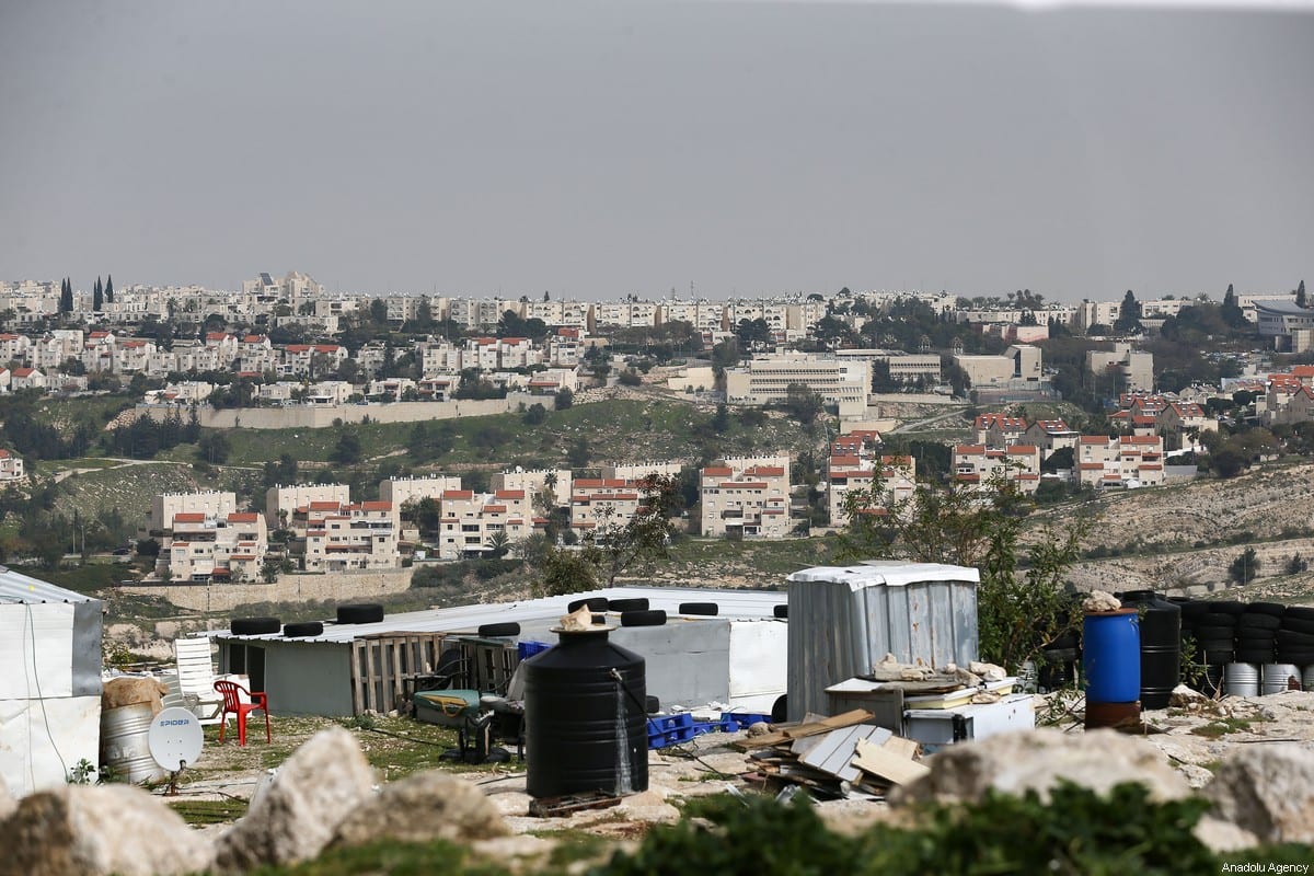 A general view of Ma'ale Adumim, an illegal Israeli settlement seven kilometers from Jerusalem with an approximately population of 70,000 people, is seen as nearly half a million of Jewish live in more than 250 illegal settlements, in Jerusalem on 16 March 2021. [Mostafa Alkharouf - Anadolu Agency]