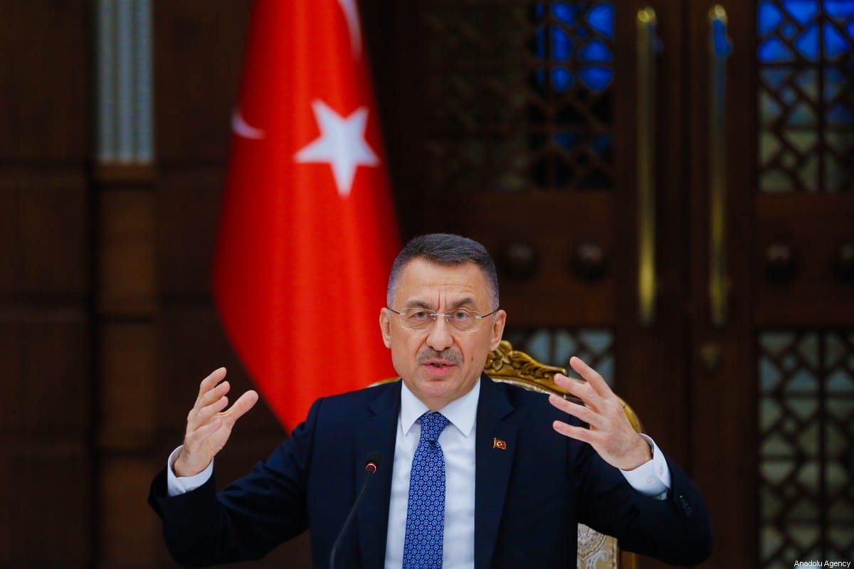 Turkish Vice President Fuat Oktay on March 17, 2021 in Ankara, Turkey [Muhammet Fatih Oğraş/Anadolu Agency]