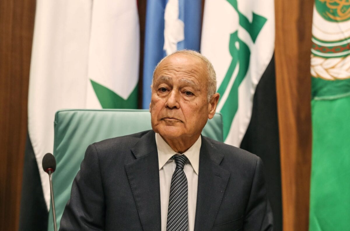 Secretary-General of the Arab League Ahmed Aboul Gheit chairs the Arab Foreign Ministers 153rd annual meeting at the Arab League headquarters in the Egyptian capital Cairo on March 4, 2020 [MOHAMED EL-SHAHED/AFP via Getty Images]