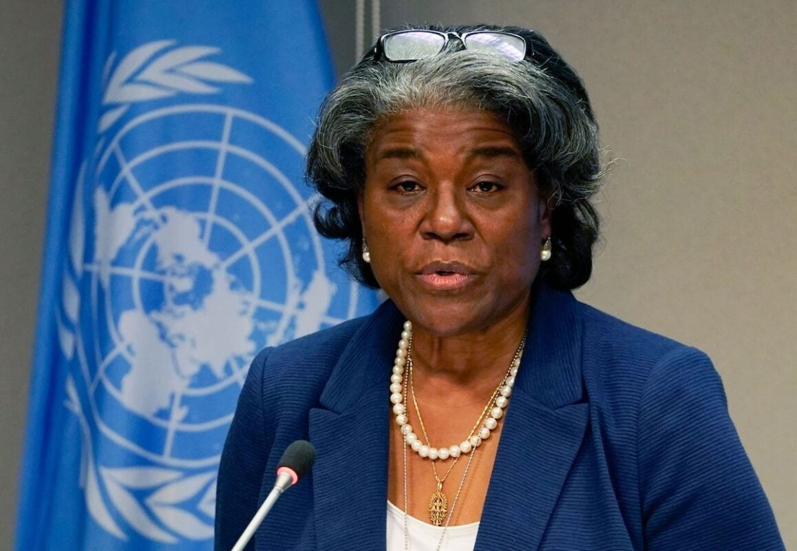 US ambassador to the United Nations, Linda Thomas-Greenfield at the UN Headquarters in New York [TIMOTHY A. CLARY/AFP via Getty Images]