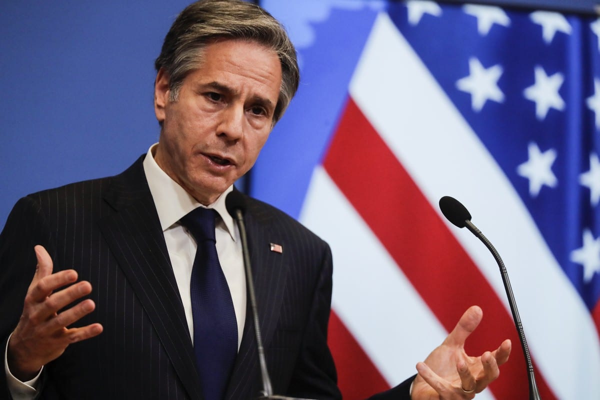 US Secretary of State Antony Blinken in Brussels, Belgium 24 March 2021 [Olivier Hoslet/Anadolu Agency]