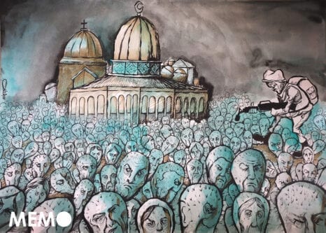 Extremist Israel settlers continue incitement against Palestinians in Jerusalem - Cartoon [Sabaaneh/MiddleEastMonitor]