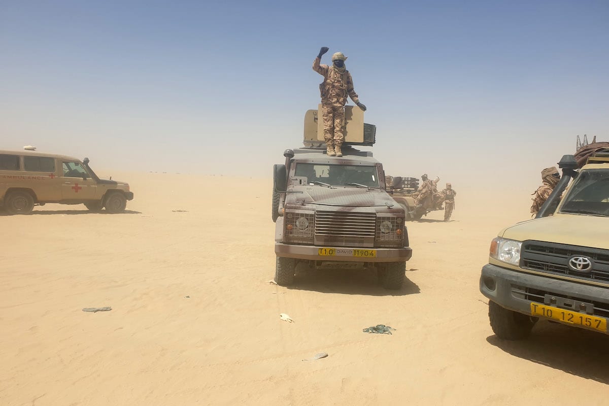 Chadian Army members are seen during an operation against rebels in Ziguey, Kanem Region, Chad on April 19, 2021. [Abdoulaye Adoum Mahamat - Anadolu Agency]