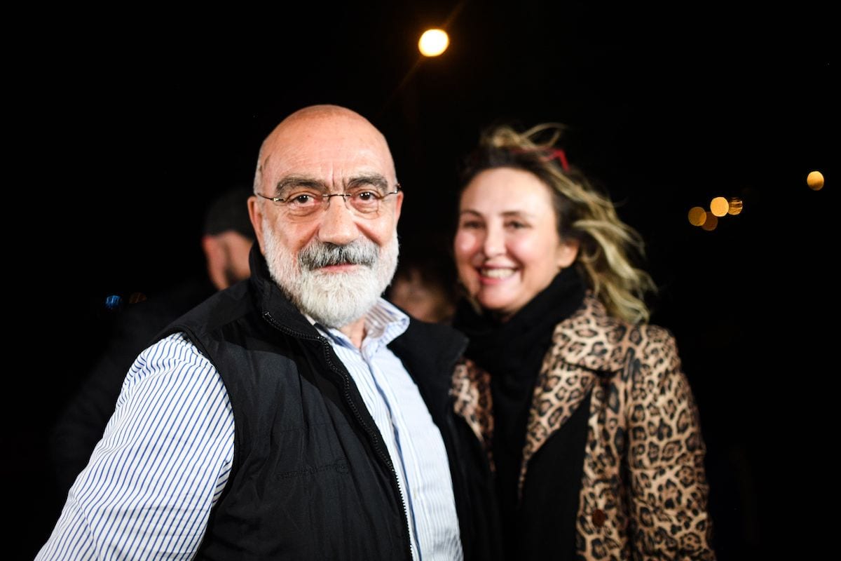 Journalist and writer Ahmet Altan (L) looks on after being realised on 4 November 2019 in Istanbul. [BULENT KILIC/AFP via Getty Images]