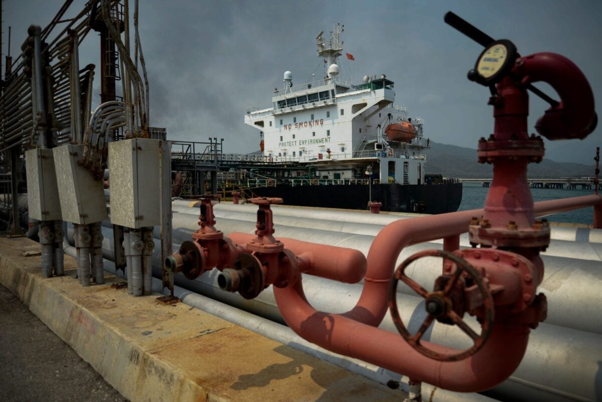 The Iranian-flagged oil tanker Fortune is docked at the El Palito refinery after its arrival to Puerto Cabello in the northern state of Carabobo, Venezuela, on May 25, 2020 [AFP via Getty Images]