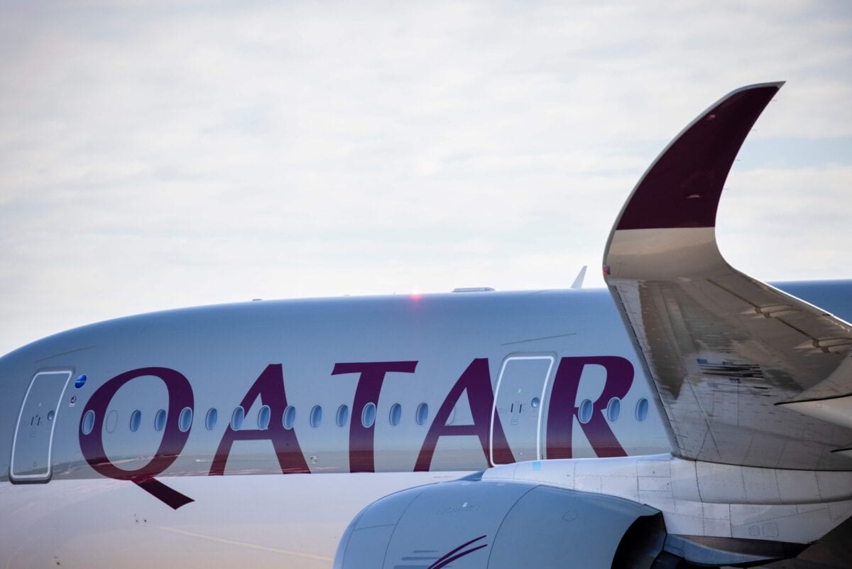 Qatar Airways plane on November 4, 2020 [ODD ANDERSEN/AFP via Getty Images]