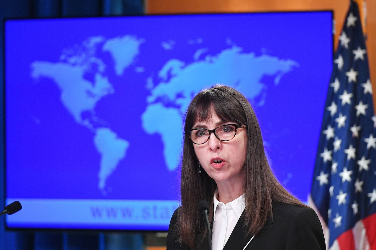 US Acting Assistant Secretary Lisa Peterson of the Bureau of Democracy, Human Rights, and Labor speaks during the release of the "2020 Country Reports on Human Rights Practices," at the State Department in Washington, DC on 30 March 2021. [MANDEL NGAN/POOL/AFP via Getty Images]