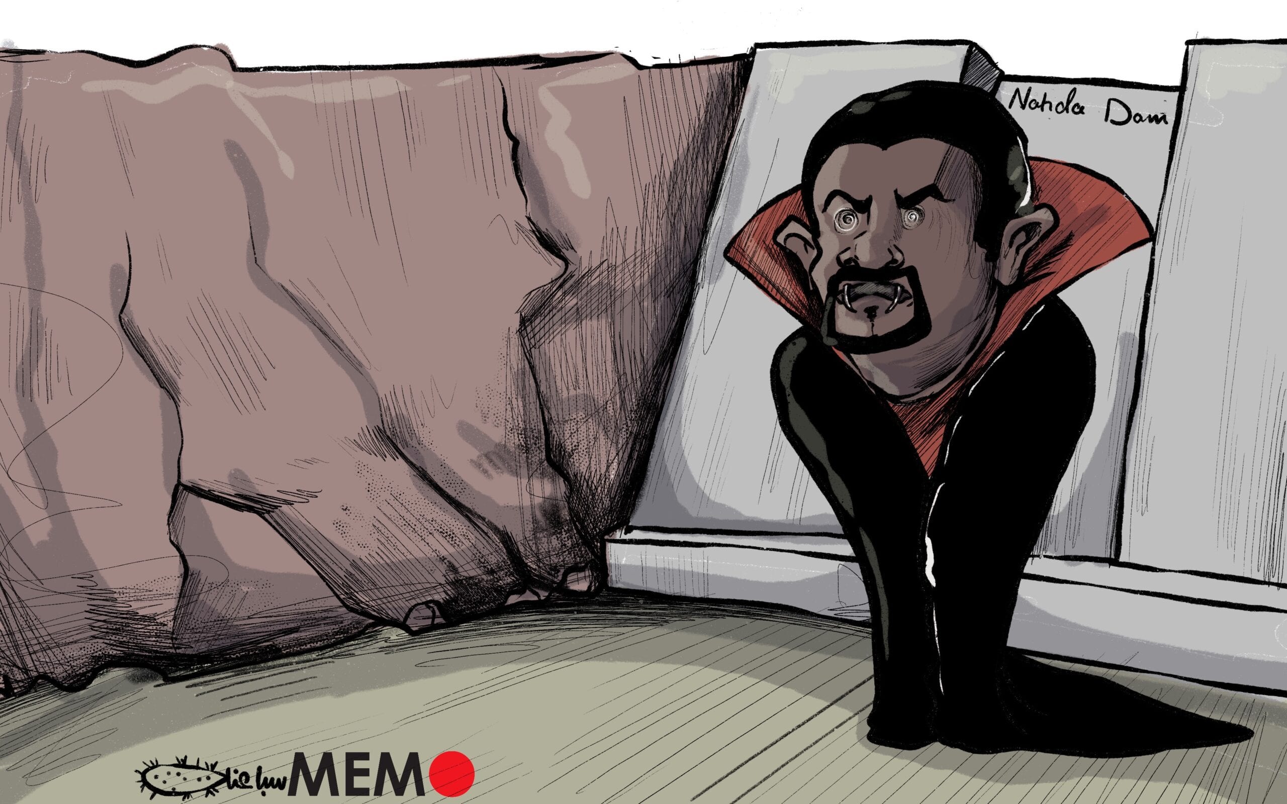 Ethiopia renews commitment to AU mediation in dam talks - Cartoon [Sabaaneh/MiddleEastMonitor]