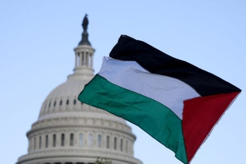 Activists and protesters take part in a rally in support of Palestinians in Washington, DC, United States. [Yasin Öztürk - Anadolu Agency]