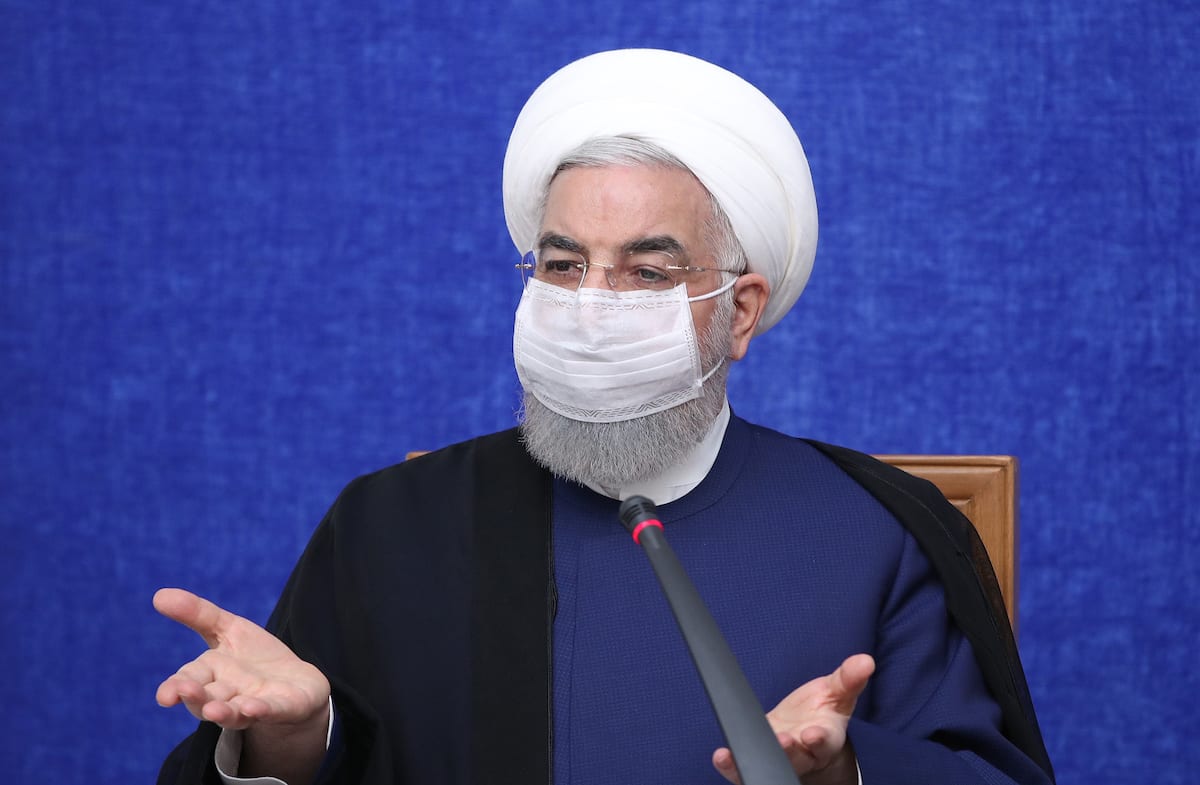 Iranian President Hassan Rouhani speaks during Economic Coordination Center meeting in Tehran, Iran on May 23, 2021. [Iranian Presidency - Anadolu Agency]