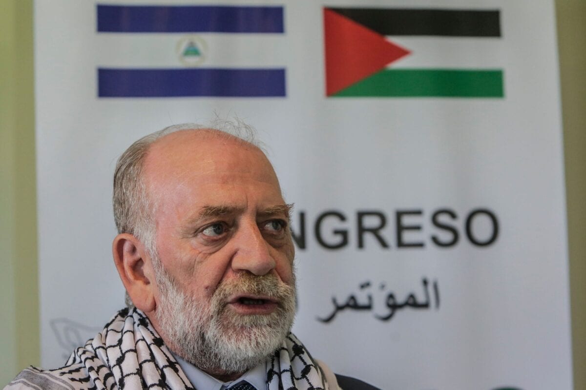 Rafael Antonio Araya Masry, New President of the Palestinian Confederation of Latin America and the Caribbean (COPLAC) in Managua on October 22, 2017 [INTI OCON/AFP via Getty Images]