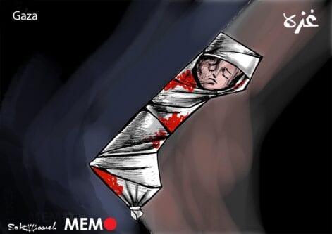 Death toll in Israeli attacks on Gaza Strip keeps rising...- Cartoon [Sabaaneh/MiddleEastMonitor]