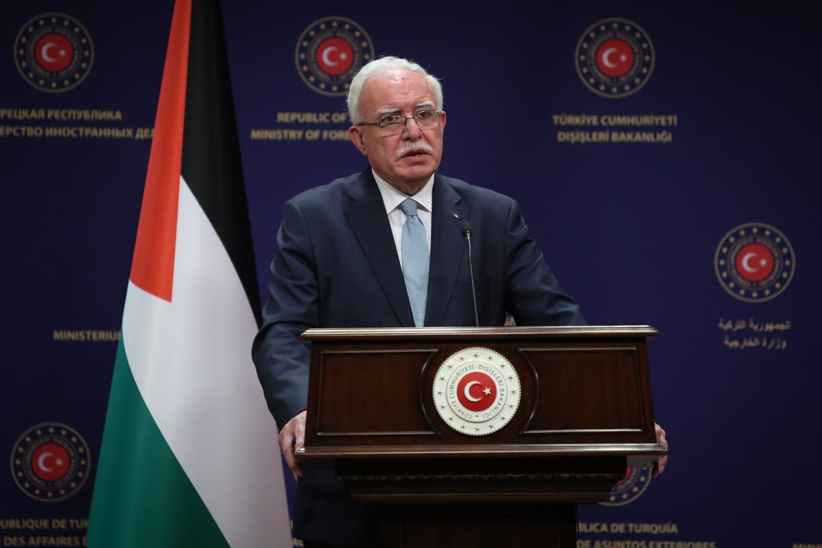 Palestinian Foreign Minister Riyad Al-Maliki in Ankara, Turkey on 7 May 2021 [Cem Özdel/Anadolu Agency]