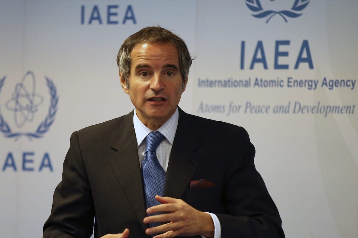VIENNA, AUSTRIA - JUNE 07: Director general of the International Atomic Energy Agency (IAEA), Rafael Mariano Grossi speaks during a press conference after IAEA Board of Governors Meeting at the Vienna International Center in Vienna, Austria on June 07, 2021. ( Aşkın Kıyağan - Anadolu Agency )