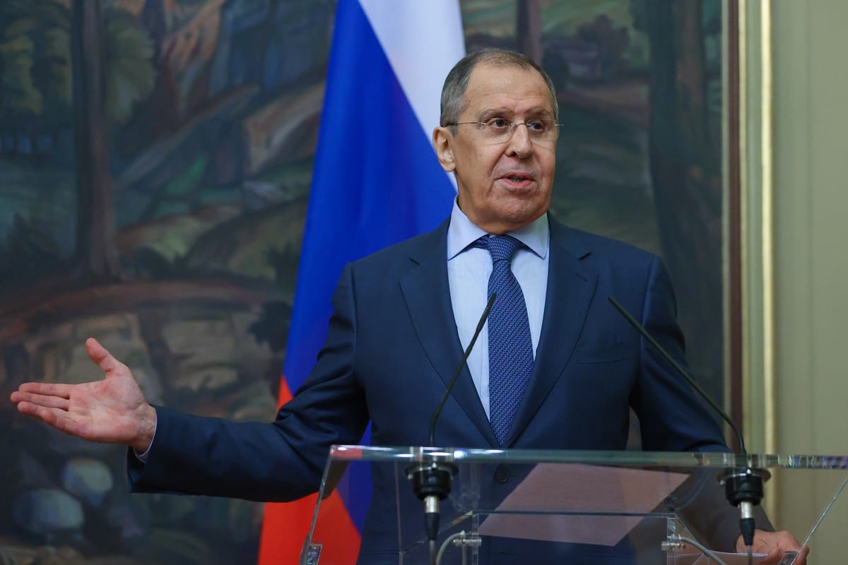 Russian Foreign Minister Sergei Lavrov meets Foreign Minister of Belarus Vladimir Makei (not seen) in Moscow, Russia on June 18, 2021 [Russian Foreign Ministry - Anadolu Agency]