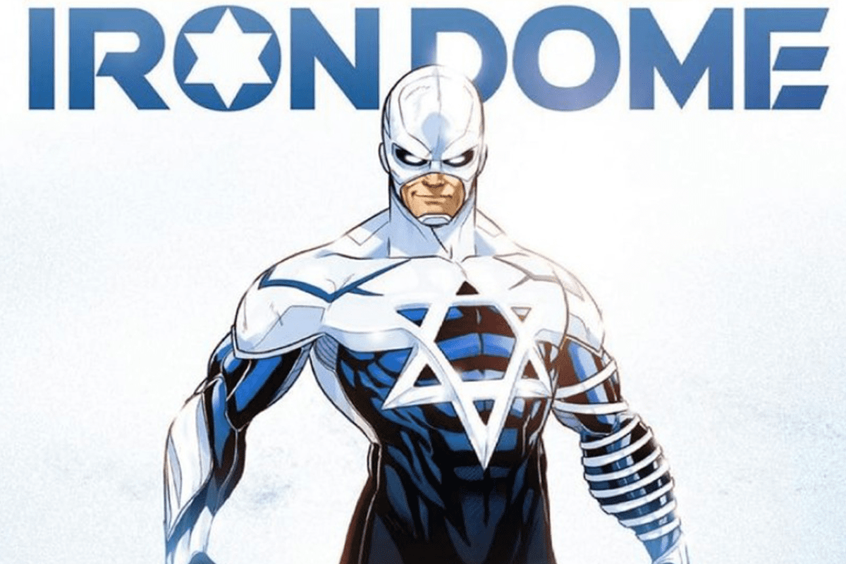StandWithUs posted an image on Twitter of an idealised Israeli superhero named after the state’s air defence system - the Iron Dome [@StandWithUs/Twitter]