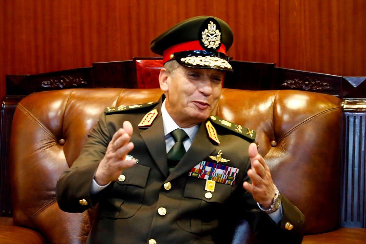 Egypt's Minister of Defence Mohamed Zaki in Khartoum on 25 November 2018 [SHRAF SHAZLY/AFP/Getty Images]