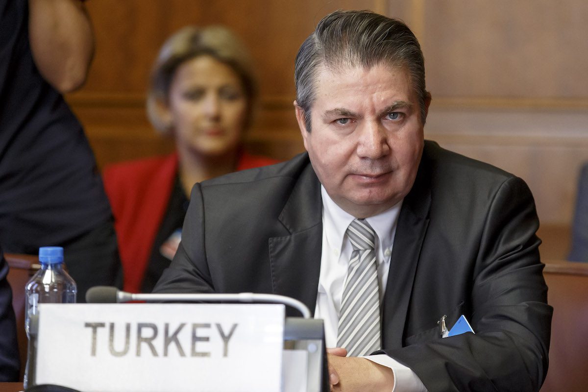 Turkish Foreign Ministry Deputy Sedat Onal attends a meeting on creating a committee to help draft a new constitution for Syria, at the European headquarters of the United Nations in Geneva on September 11, 2018. [SALVATORE DI NOLFI/AFP via Getty Images]