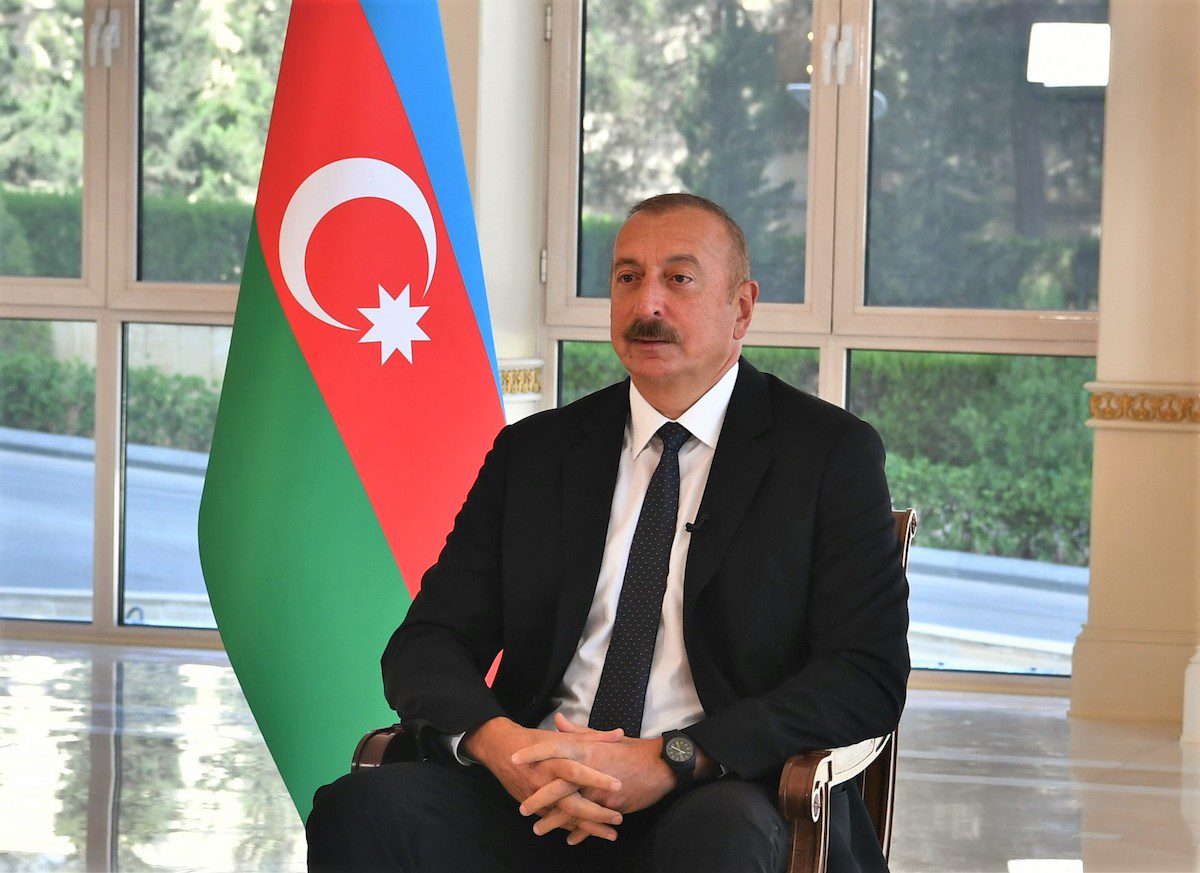 President of Azerbaijan, Ilham Aliyev on Sept. 27, 2020, in Baku, Azerbaijan on September 24, 2021. [ PRESIDENCY OF AZERBAIJAN - Anadolu Agency ]