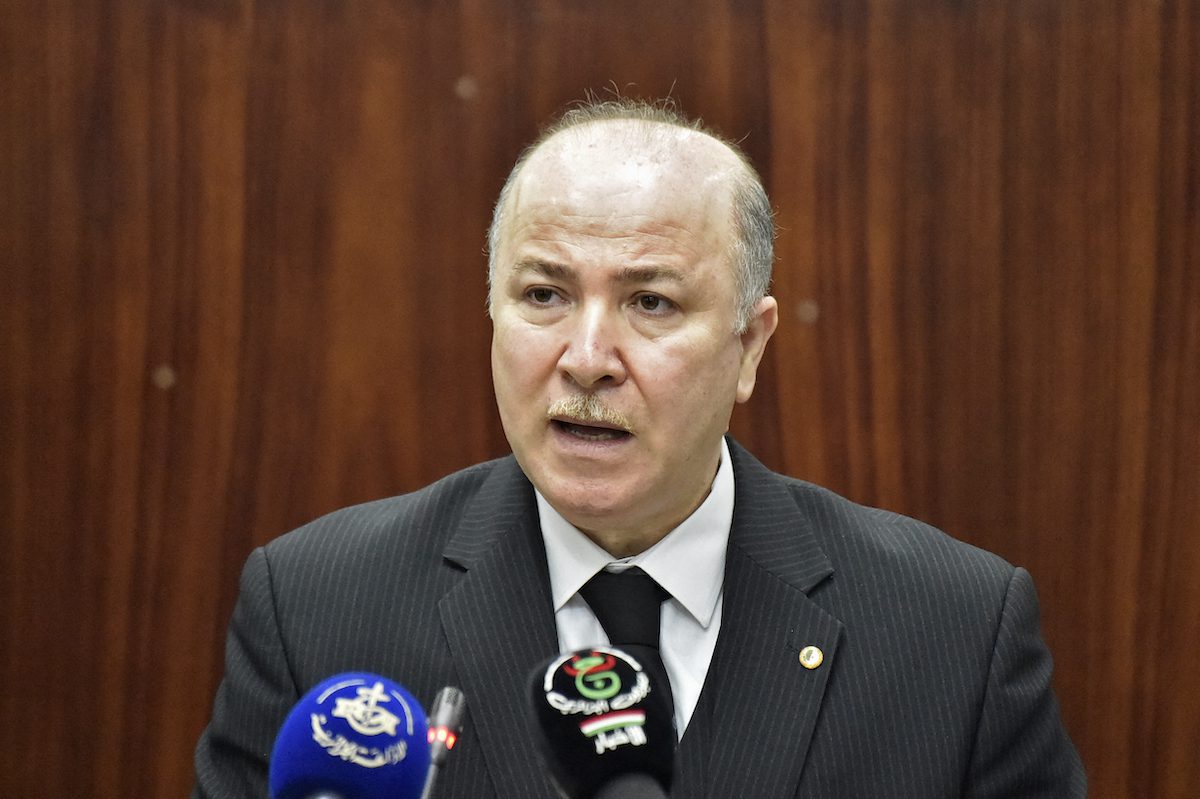 Algerian Prime Minister and Finance Minister Aymen Benabderrahmane delivers a speech at the National People's Assemble in the capital Algiers on 13 September 2021. [RYAD KRAMDI/AFP via Getty Images]