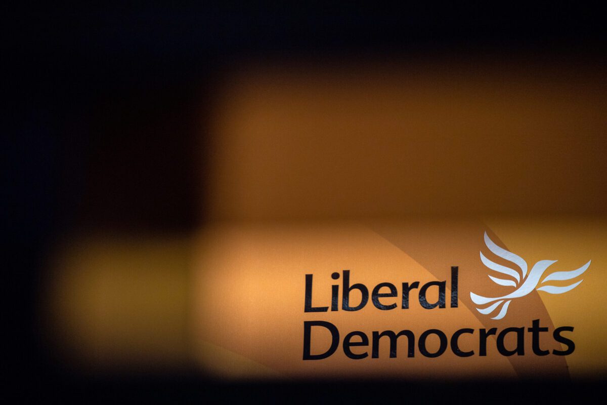LONDON, ENGLAND - SEPTEMBER 19: A Liberal Democrat logo is seen at the partys online autumn conference on September 19, 2021 in London, England. The four-day event featured major speeches in Canary Wharf, but with votes and most other activities hosted online. (Photo by Chris J Ratcliffe/Getty Images,)