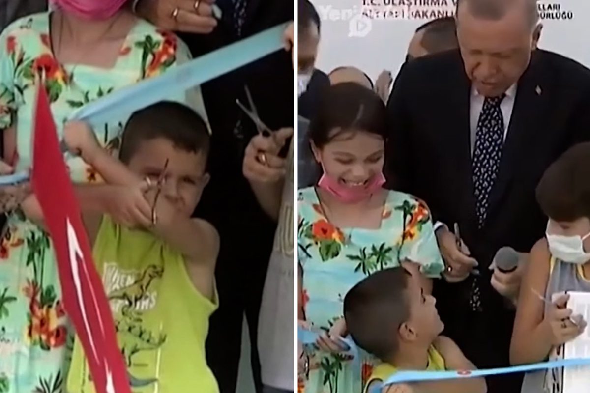 Thumbnail - Boy trumps Erdogan as he cuts ribbon too soon at opening ceremony