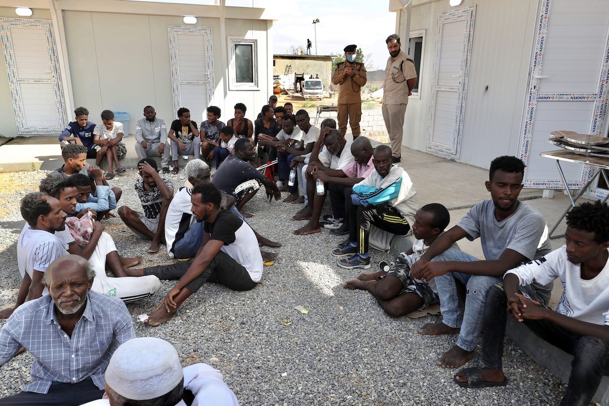 A view from a migrant shelter center of Department for Combating Illegal Migration of Libyan Interior Ministry in Tripoli, Libya. [Hazem Turkia - Anadolu Agency]