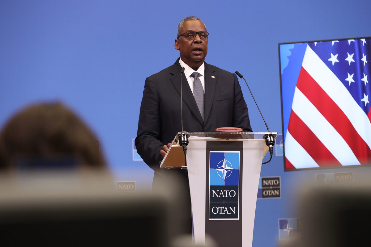 US Defense Secretary Lloyd Austin in Brussels, Belgium on 22 October 2021 [Dursun Aydemir/Anadolu Agency]