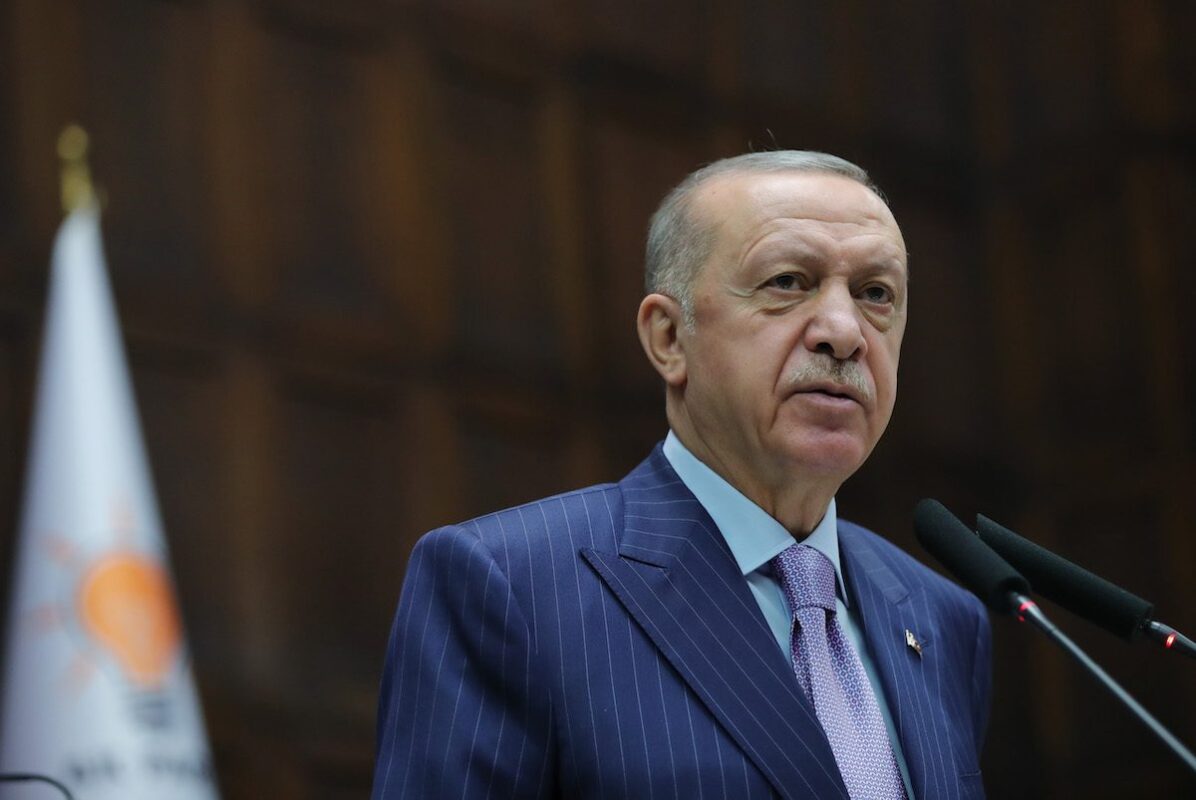 Turkish President and leader of the Justice and Development Party (AK Party), Recep Tayyip Erdogan delivers a speech during the parliamentary group meeting of AK Party, at the Grand National Assembly of Turkey in Ankara, Turkey on October 27, 2021 [Murat Kula - Anadolu Agency]