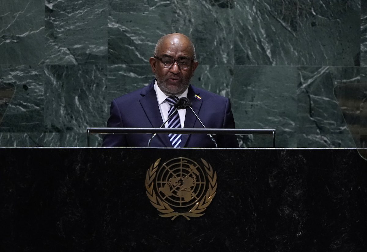 Azali Assoumani, President, Union of the Comoros addresses the United Nations General Assembly on September 23, 2021 in New York City. [Timothy A. Clary - Pool/Getty Images]