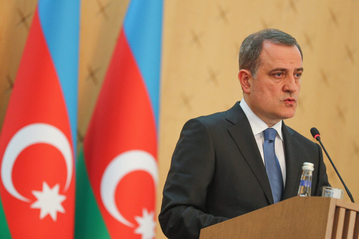 Azerbaijan's Foreign Minister Jeyhun Bayramov on May 11, 2021 in Baku, Azerbaijan. [Aziz Karimov/Getty Images]