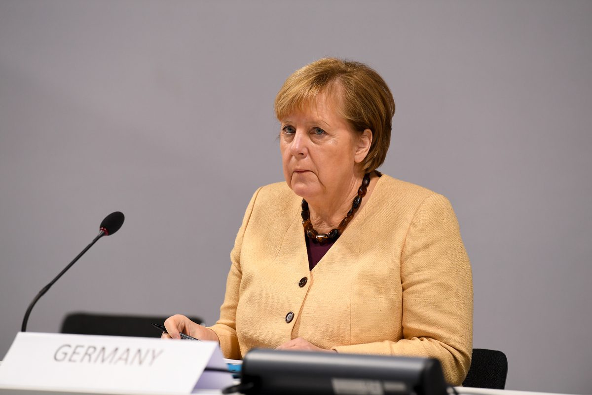 Angela Merkel, Chancellor of Germany in Glasgow on 1 November 2021 [Doug Peters/UK Government/Anadolu Agency]
