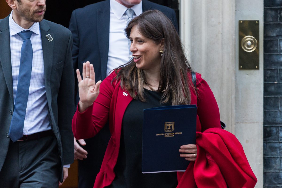 Israeli ambassador to the UK Tzipi Hotovely leaves 10 Downing Street in London, United Kingdom on November 23, 2021 [Wiktor Szymanowicz/Anadolu Agency]