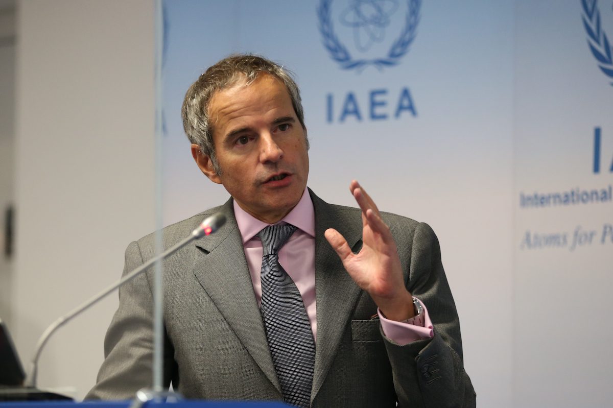 Director General of the International Atomic Energy Agency (IAEA) Rafael Mariano Grossi at the IAEA headquarters of the UN seat in Vienna, Austria, on 24 November 2021 [Aşkın Kıyağan/Anadolu Agency]