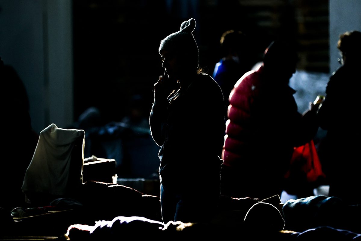 Migrants continue to wait at the Belarusian-Polish border in Grodno, Belarus on 28 November 2021 [Sefa Karacan/Anadolu Agency]