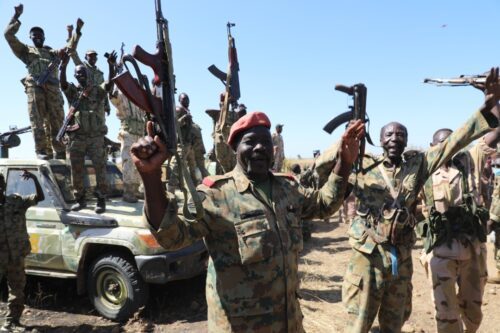 Sudan's army chief Abdel Fattah Al-Burhan visits military units at his country’s border area with Ethiopia on Monday, in Al-Fashqa area, Sudan on November 29, 2021 [Sudanese Presidential Palace - Anadolu Agency]