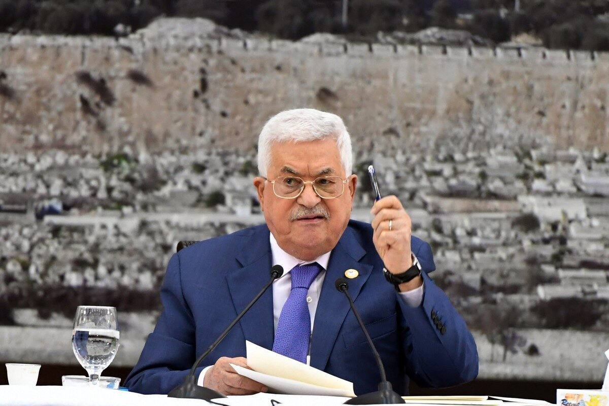 Palestinian President Mahmoud Abbas in the West Bank city of Ramallah on 25 July 2021 [Thaer Ganaim/ApaImages]