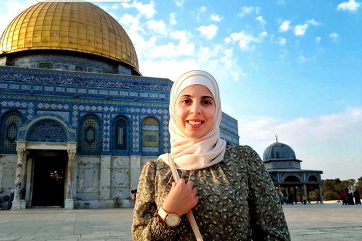 Palestinian Jerusalemite Hana Alamleh visits the Al-Aqsa Mosque compound for the first time since her return to Jerusalem from the UK.