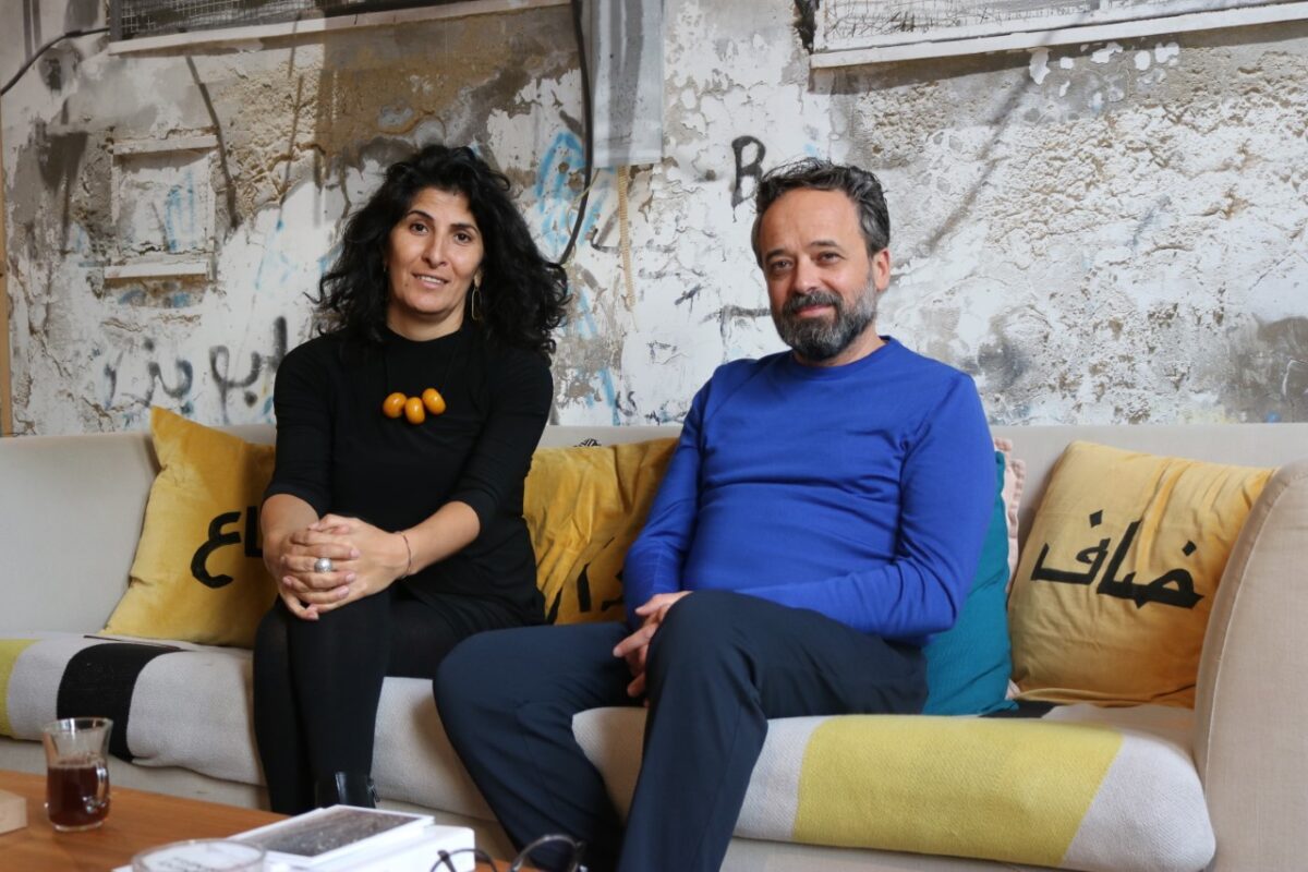 Sandi Hilal and Alessandro Petti [Siegrun Salmanian, courtesy of The Mosaic Rooms]