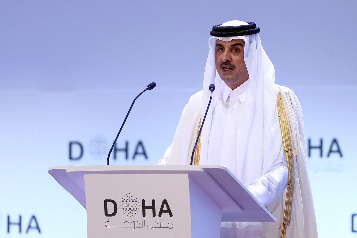 Emir of Qatar Sheikh Tamim Bin Hamad Al-Thani in Doha, Qatar on 14 December 2019 [MUSTAFA ABUMUNES/AFP/Getty Images]