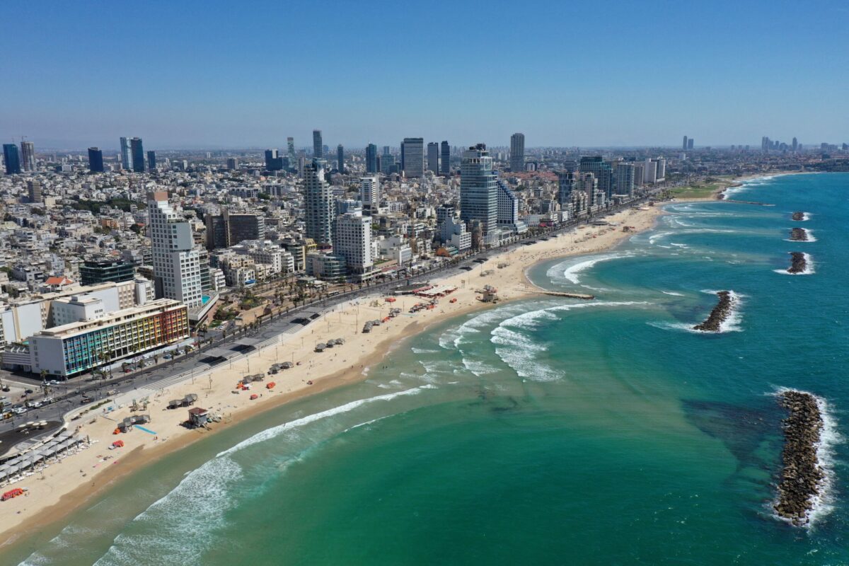 A general view shows the beaches in Israel's Mediterranean city of Tel Aviv on May 18, 2021 [GIL COHEN-MAGEN/AFP via Getty Images]