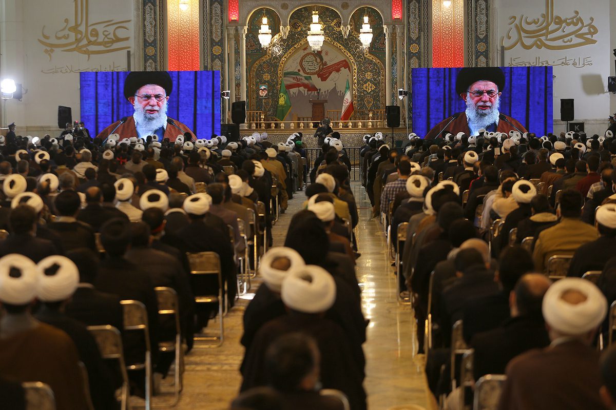 Iranian Supreme Leader Ali Khamenei attends a meeting in Qom via video conference, from Tehran, Iran on January 09, 2021. [Iranian Leader Press Office - Anadolu Agency]