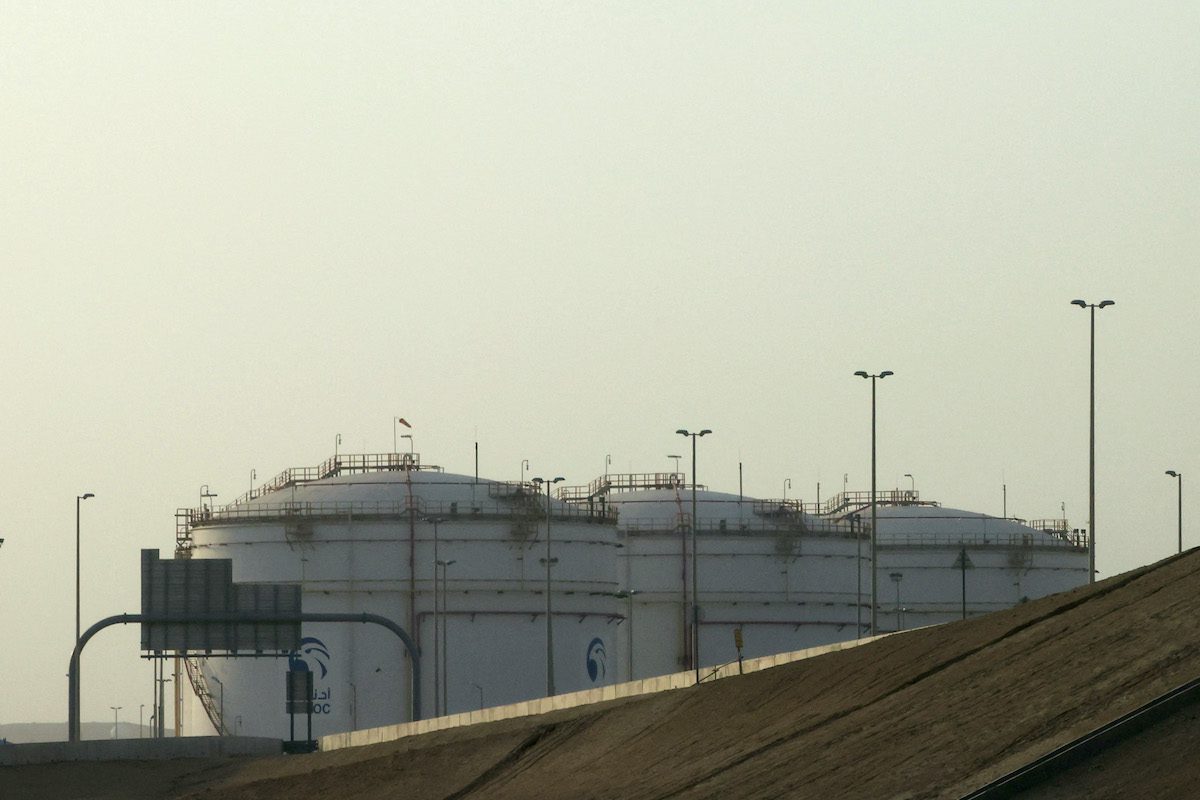 A picture shows a storage facility of oil giant ADNOC in the Msaffah industrial district in the Emiarti capital Abu Dhabi on 17 January 2022. [AFP via Getty Images]