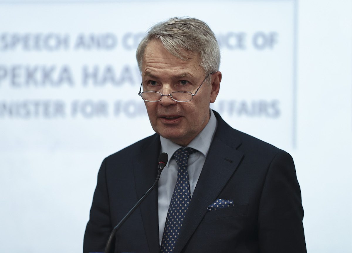 Finnish Foreign Minister Pekka Haavisto in Ankara, Turkiye on 8 February 2022 [Emin Sansar/Anadolu Agency]