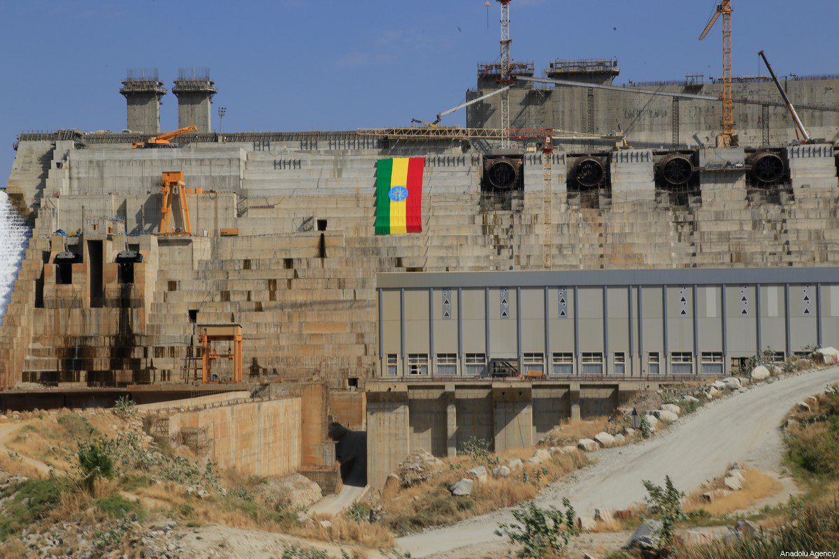 A view of Grand Ethiopian Renaissance Dam in Benishangul-Gumuz, Ethiopia on February 19, 2022 [Minasse Wondimu Hailu/Anadolu Agency]