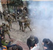 Israeli forces clash with Palestinians in a rally marking the 28th anniversary of the Ibrahimi Mosque massacre in Hebron, West Bank 25, 2022 [Mamoun Wazwaz / Anadolu Agency]