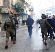 Israeli forces clash with Palestinians in a rally marking the 28th anniversary of the Ibrahimi Mosque massacre in Hebron, West Bank 25, 2022 [Mamoun Wazwaz / Anadolu Agency]